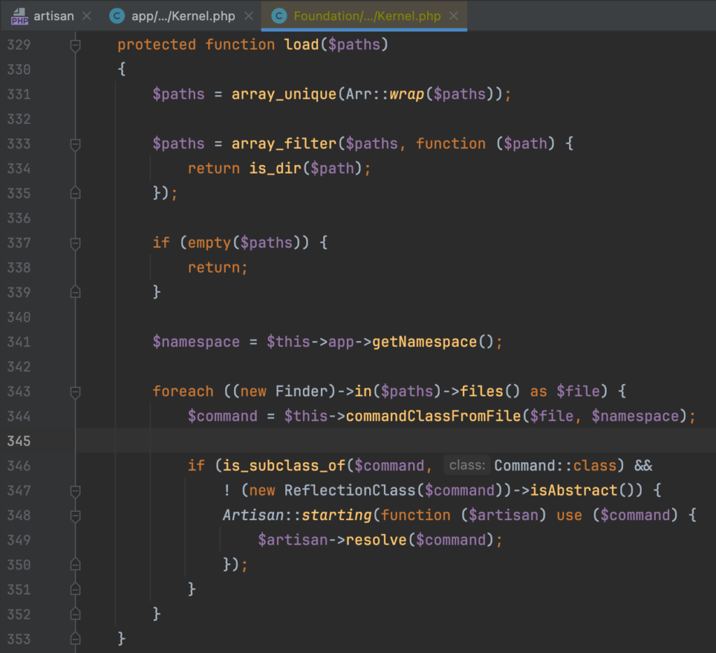 Laravel Artisan Command Load